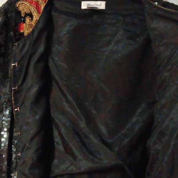 Vintage Silk Embellished Sequins Jacket - Picture 8 of 16